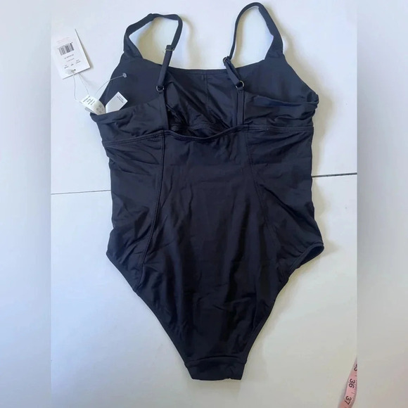 NWT Andie Black One Piece Swimsuit, Adjustable Straps, Scoop Neck, Woman Size S - Picture 6 of 7